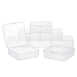 Superfundings 8 Packung durchsichtige Kunststoffperlen Aufbewahrungsbehälter Boxen mit Deckel 8.4x5.6x3.2cm kleine quadratische Kunststoff-Organizer Aufbewahrungsboxen für Perlen Schmuck Büro