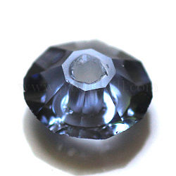 Imitation Austrian Crystal Beads, Grade AAA, Faceted, Flat Round, Prussian Blue, 8x4mm, Hole: 0.9~1mm