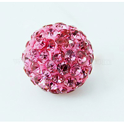 Perline strass polimero argilla, perline palla di disco, grado a, tondo, roso, 8mm, Foro: 2 mm