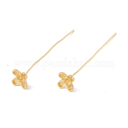 Brass Flower Head Pins, Golden, 48mm, Pin: 21 Gauge(0.7mm), Flower: 6.5x6.5mm