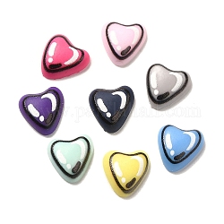 Cabuchones de resina opacos, corazón, color mezclado, 8x8x3mm