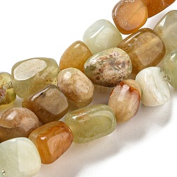 Natürliche Jade Stränge, Xiuyan Jade, Nuggets, 5~7 mm, Bohrung: 5~7 mm, etwa 1 Zoll
