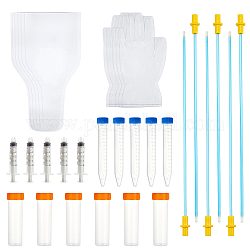 Juegos de herramientas de diy ahandmaker, incluyendo bolsa colectora de pe, jeringa de plastico, guantes de seguridad de pvc y tubo de centrífuga, Claro, 12x2 cm