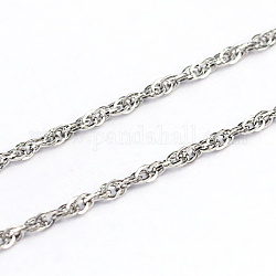 304 de acero inoxidable cadenas de singapur, cadenas de ondas de agua, sin soldar, color acero inoxidable, 0.3mm