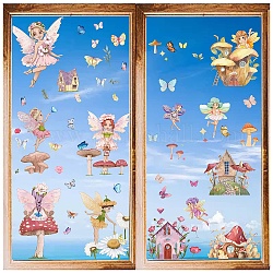 Craspire 2 комплект 2 стиля прямоугольные водонепроницаемые наклейки на стену из ПВХ, самоклеящиеся наклейки, для украшения дома окна или лестницы, ангел и фея, 190~200x140~145 мм, 1 комплект / стиль
