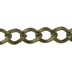 Iron Twisted Chains, Unwelded, Nickel Free, Rhombus, Antique Bronze, 9x7x1mm