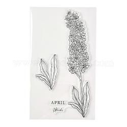 シリコンクリアスタンプ  カード作りの装飾DIYスクラップブッキング用  花柄  19x11.5x0.3cm