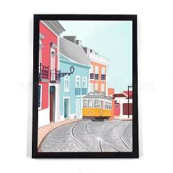 DIY 5D Lisbon City Canvas Diamond Painting Kits, with Resin Rhinestones, Sticky Pen, Tray Plate, Glue Clay, Frame and Drawing Pin, for Home Wall Decor Full Drill Diamond Art Gift, Glória Funicular, 399x297x3mm
