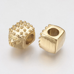 Ion Plating(IP) 304 Stainless Steel European Beads, Large Hole Beads, Hedgehog, Golden, 12x8x8.5mm, Hole: 4mm