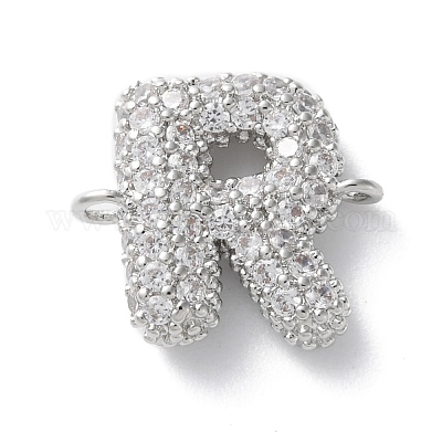 Латунные микро-паве кубические цирконии буквы соединения KK-I717-04R-P-1