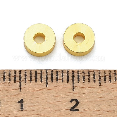 Плоские круглые латунные бусины KK-A276-06G-1