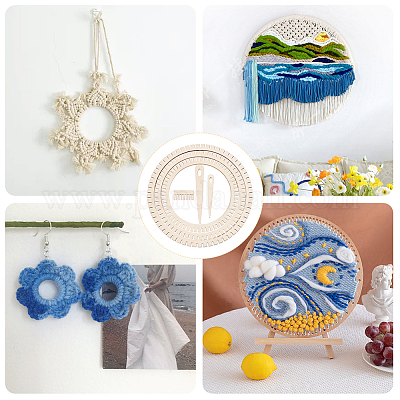 Наборы деревянных круговых ткацких станков в форме шестерни WOOD-WH0029-10-1