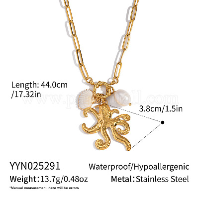 Ожерелья с подвесками в виде осьминога из нержавеющей стали 304 PQ8106-1