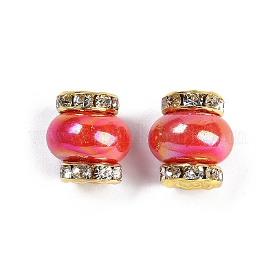 Бусины из смолы с латунными стразами рондель KK-H490-05G-03-1