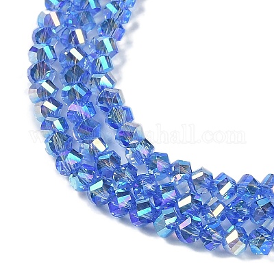 Chapelets de perles en verre électroplaqué&nbsp;GLAA-Q105-04F-1