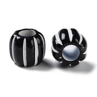 Непрозрачные акриловые европейские бусины с распылением SACR-P031-02B-01-1