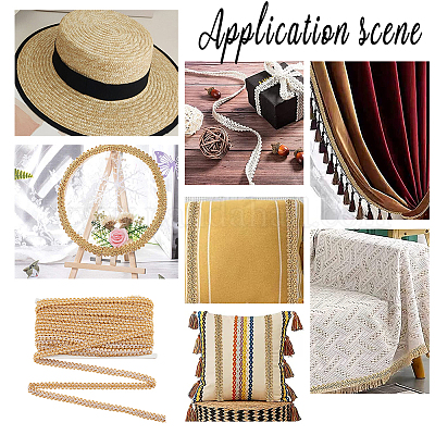 Металлические кружевные ленты из полиэстера OCOR-WH0060-74B-1