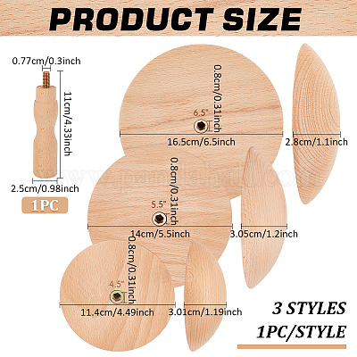 Набор наковальни из деревянного гриба DIY-WH0542-07-1