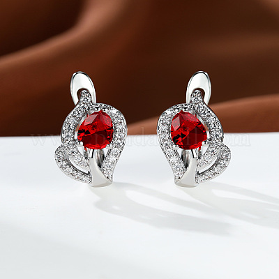 Латунные микро проложить серьги обруча кубического циркония WG7D53C-12-1