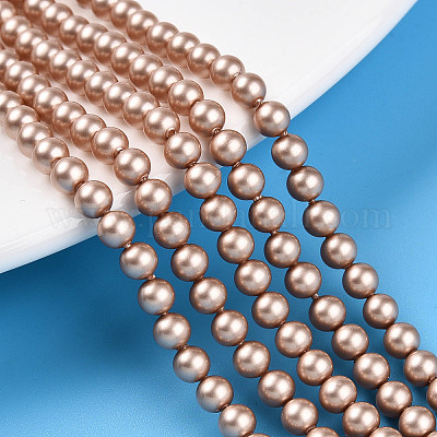 Выпечка из окрашенного перламутрового стекла жемчужные бусинки HY-N002-4mm-C02-1