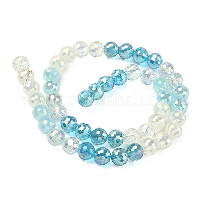 Стеклянные бусины с гальваническим покрытием  EGLA-D300-06-8mm-14-1