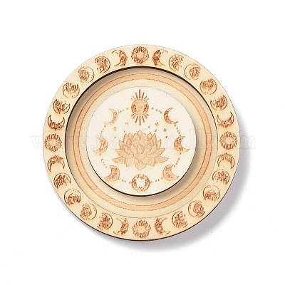 Плоские круглые деревянные лотки для браслетов BDIS-G010-01D-1