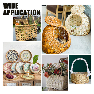 Wholesale AHANDMAKER 2 Rolls 0.1 Inch Basket Weaving Synthetic Rattan 