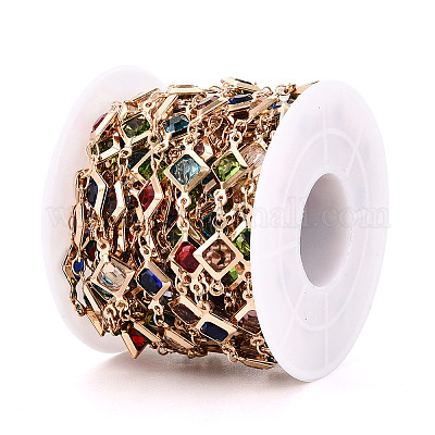 Цепочки из латуни с ромбами ручной работы CHC-N024-04KCG-1