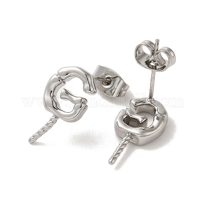 Латунные серьги EJEW-H128-04P-1