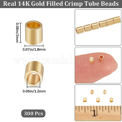 300шт латунные обжимные бусины KK-BBC0014-71-1
