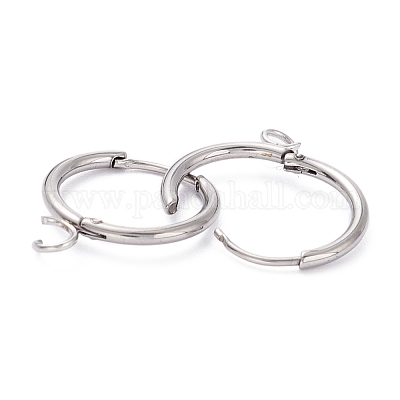 Фурнитура для сережек-колец Huggie Hoop из нержавеющей стали 201 STAS-P283-01P-P-1
