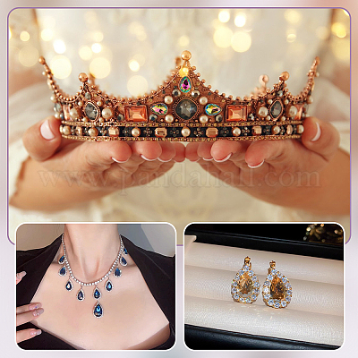 94 шт. 6 стильных стеклянных кабошона со стразами GLAA-FG0001-15-1