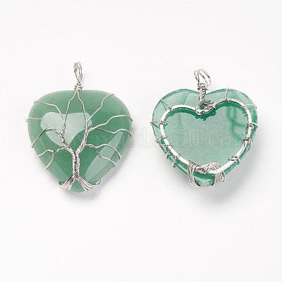 Естественный зеленый авантюрин подвески G-G713-F07-1