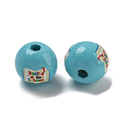 Набивные деревянные европейские бусины WOOD-L020-D16-1