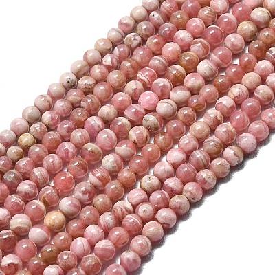 Круглые нити шарик натуральный Родохрозит G-F289-21-4mm-1