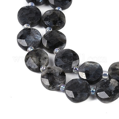 Натуральные нити бус из ларвикита G-C116-A45-01-1