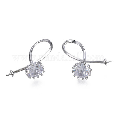 Латунная микропаве из прозрачного кубического циркония KK-N216-353-1