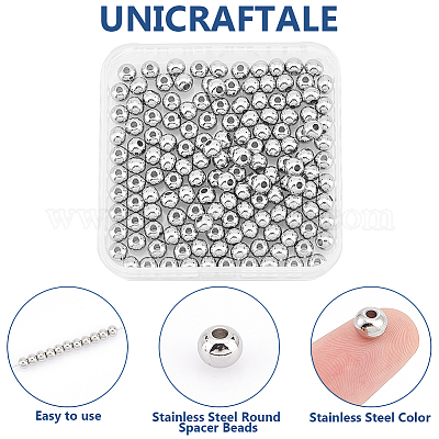 Круглые разделительные бусины из нержавеющей стали 304 STAS-UN0058-86C-P-1
