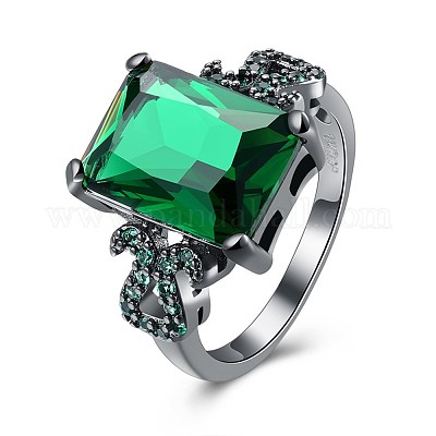 Модные латунные кольца из стекла&nbsp;RJEW-BB21001-A-8-1