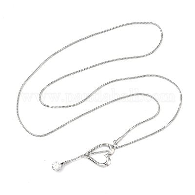 Ожерелья с подвесками из нержавеющей стали 304 с микропаве из кубического циркония NJEW-D343-05P-1