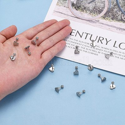 Серьги-штанги для хрящей из нержавеющей стали 201 EJEW-R147-38-1