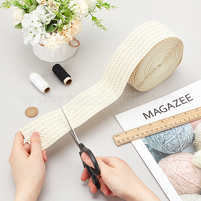 Широкая плоская эластичная лента из полиэстера длиной 5 ярд.&nbsp;OCOR-WH0090-052B-1