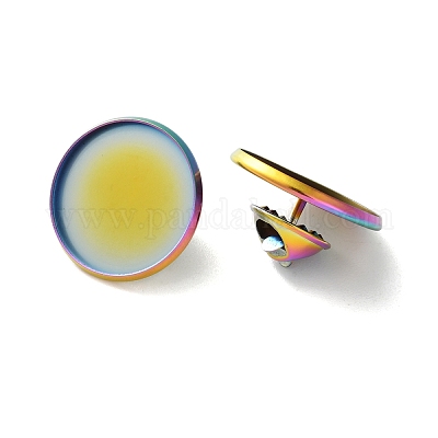 304 нержавеющая сталь плоская круглая брошь основа для броши STAS-S172-10B-M-1