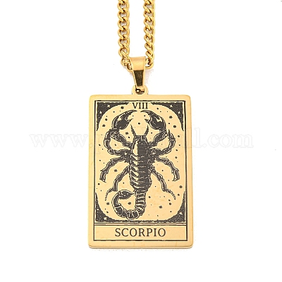 Ожерелья с подвесками Таро из нержавеющей стали 304 NJEW-A026-01G-08-1