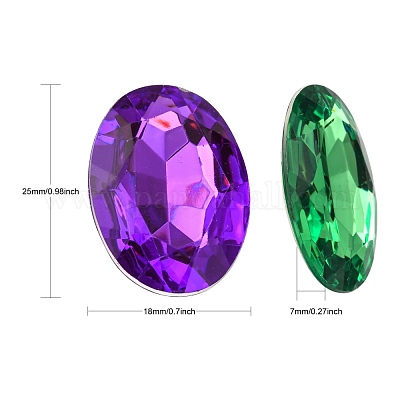 Акриловые стразы - кабошоны  GACR-A007-18x25mm-M-1