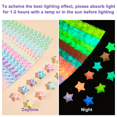 1 набор из двух цветов светящейся бумаги для оригами в виде звезды удачи DIY-CP0010-83-1