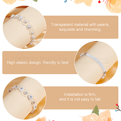 Шнурки из искусственного жемчуга из абс-пластика FIND-WH0117-54B-1