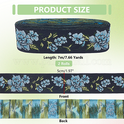 7 м ленты из полиэстера с вышивкой в этническом стиле OCOR-WH0093-16-1