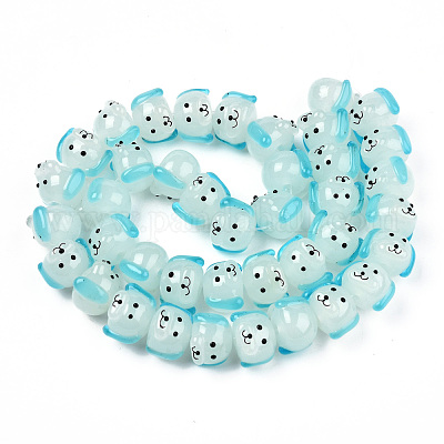 Бусы лэмпворк ручной работы LAMP-N021-42B-1