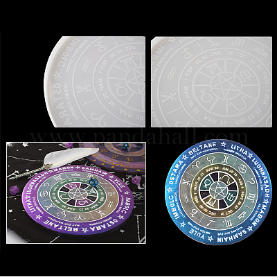 Wholesale DIY Flat Round Tarot Pendulum Board Silicone Molds 